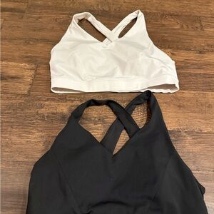 Lululemon Athletica White and Black Cross-Back Bras